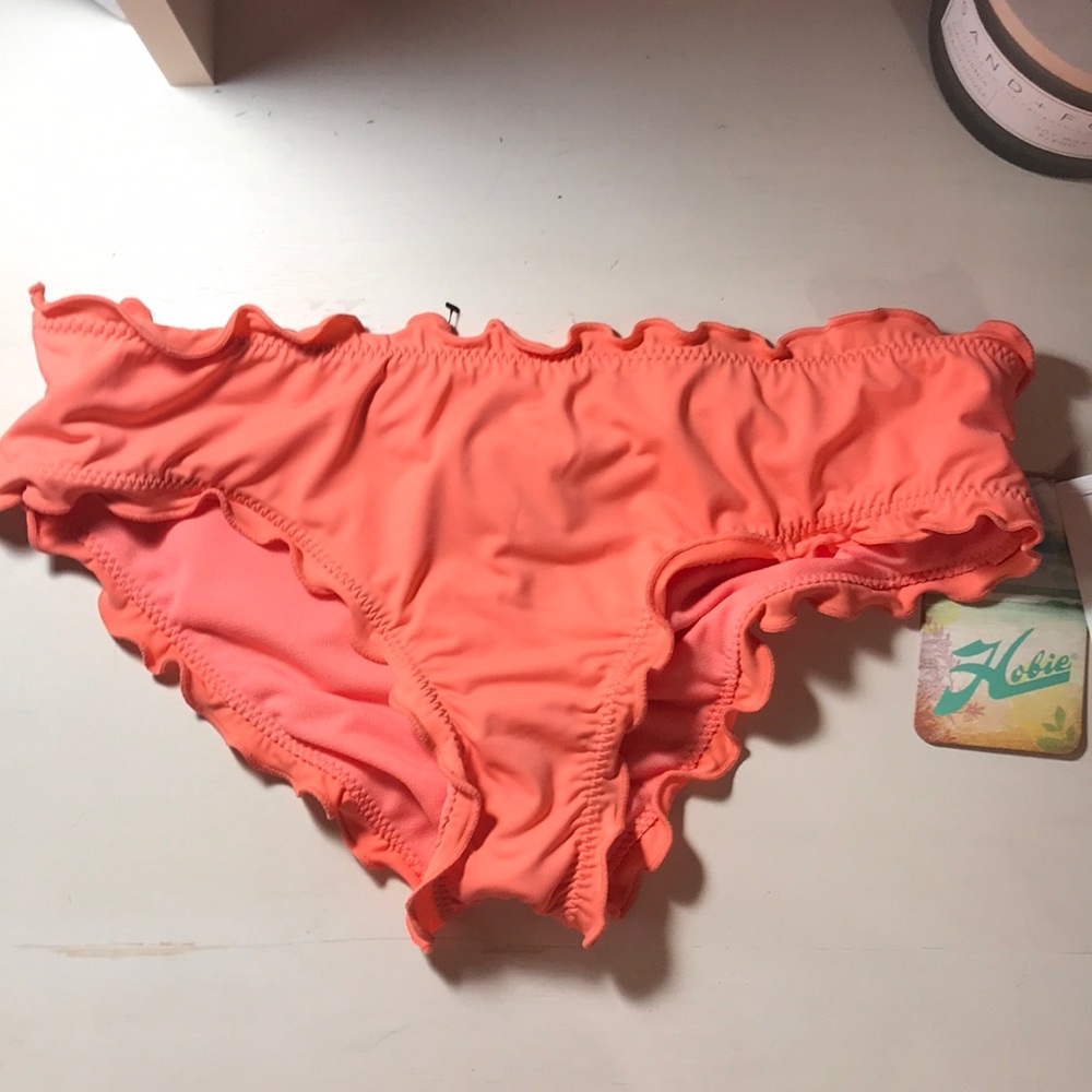 Coral/Pink Hobie Ruffled bikini bottoms! NWT